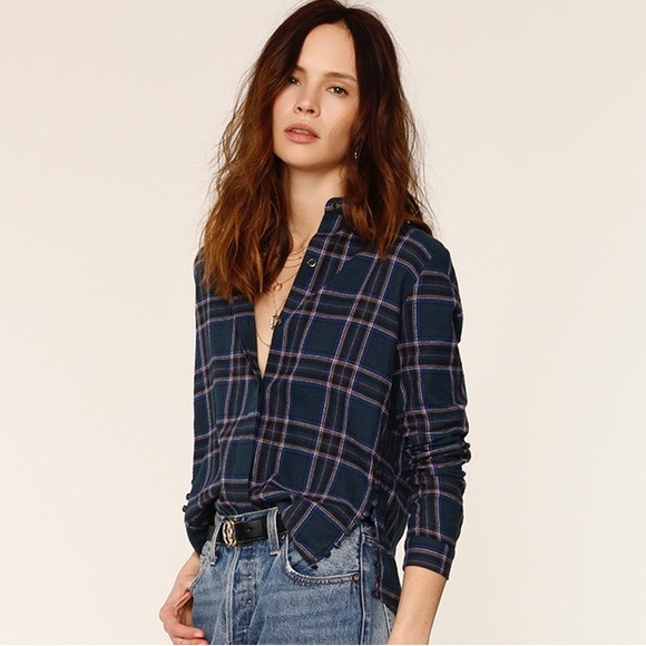 NWT Heartloom Plaid Flannel Buttondown - Picture 1 of 4